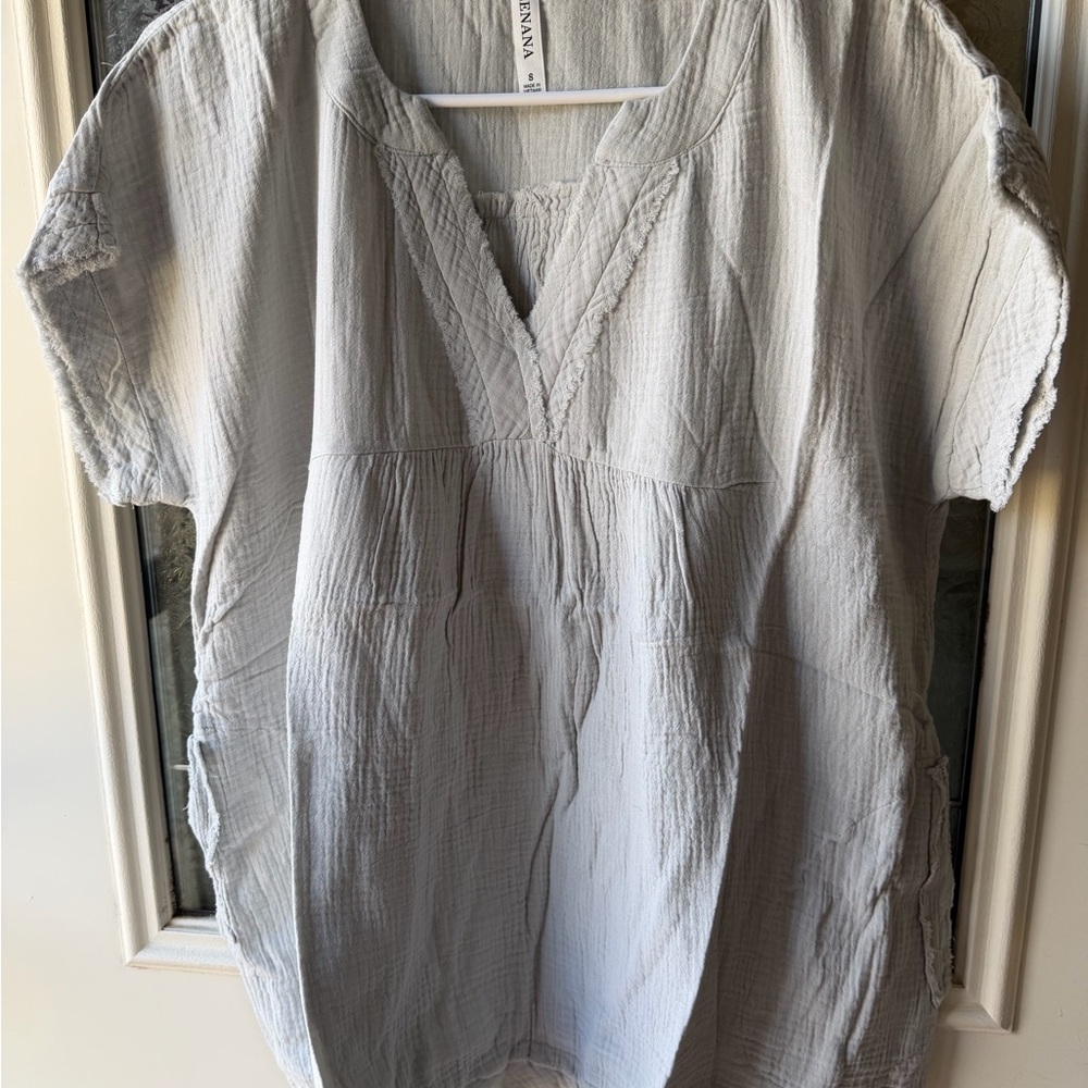 Zenana Light Gray Blouse IF YOU KNOW YOU KNOW QUALITY